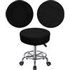 HuaLiSiJi Copri Sgabello Rotondo 30-40cm Colorato Elastico Senza Rughe Lavabile Antipolvere Morbido e Durevole, Adatto Anche per Sgabelli Quadrati (Z-Nero,1)