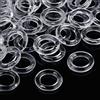 Boao 100 anelli per tende a pacchetto, anelli in plastica per tende a pacchetto (trasparente, 13 mm)