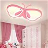 LUOLONG Lampada da soffitto a LED per bambini, con farfalla, dimmerabile, in acrilico, per cameretta dei bambini, creativa, camera da letto, fumetto, 72 cm, colore: rosa