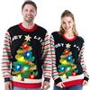 JOYIN Lampadina a LED da Donna, con Attacco a LED per Albero di Natale, Brutto Maglione di Natale - Nero - M