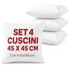 SeeSee Set 4 Cuscini 45x45 [IMPERMEABILI] Lavabili a Basse Temperature - Cuscini per Divano da Rivestire - Forma Quadrata Imbottitura Morbida, Altezza 15 cm Soffice e Anallergica - Made in Italy