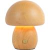 UHLSNHK Fungo tavolo night night lampada in legno a legno lampada tocco di funghi lampada da comodino protezione da comodino lampadina leggero 600 mAh lampada carina ricaricabile(A)
