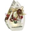 Flair Flower Portacandele in vetro con candela a LED, con rami di abete, candelabro, oggetto decorativo, lampada d'atmosfera, decorazione natalizia, vetro regalo, decorazione decorativa