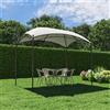 NATERIAL Gazebo Cupola occo in acciaio struttura grigio scuro, copertura bianco L 294 x P 195 x H 260 cm