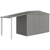 Biohort Tettoia per Europa 2/3/4A in acciaio grigio quarzo L 150 x P 156 cm struttura in alluminio grigio