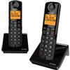 Alcatel S280 Duo Nero - Telefono Cordless DECT con 2 Portatili: Design Compatto, Ampio Display Retroilluminato, Funzione Vivavoce, Blocco delle Chiamate Indesiderate
