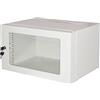 LINK armadio rack 19 LK1906U30 con profondità 360 mm e porta in vetro temprato con chiusura a chiave, struttura in acciaio, dimensioni 54x36x29,5 cm, colore grigio, unità 1 pezzo
