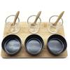 INTRECCI Set Aperitivo Moderno, Tagliere con Ciotoline e Vassoi, Accessori da Portata per Antipasti e Snack, Ceramica e Legno, Idea Regalo per Casa, Cucina e Home Decor