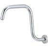 Markcco Braccio doccia con flangia e nastro in teflon, Markcco 33 cm a forma di S, in acciaio inox, braccio di prolunga lungo collo d'oca, staffa per soffione doccia (cromato)