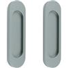 MOROBOR Tiranti ovali autoadesivi per porte scorrevoli, 2 pezzi, in lega di alluminio, maniglia senza punzonatura, per porte scorrevoli, finestre, armadi (grigio opaco, 100 mm)