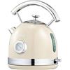 Wiltal Bollitore elettrico retrò, acciaio inox, 2200 W, 1,8 litri