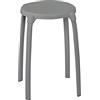 RIDDER Max Sgabello da bagno in acciaio, grigio, ca. Ø 30 x 46,5 cm