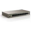Tenda Switch PoE a 10 porte Gigabit Ethernet LAN con 8 porte PoE+, 1 porta uplink e 1 porta SFP (92 W, VLAN, portata fino a 250 m, switch di rete IEEE-802.3af/at, Plug and Play) (TEG1110PF-8-102W)