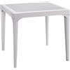 BICA Tavolo da Giardino Quadrato in Polipropilene 80x80x74 cm colore Bianco - 436 Malmo