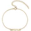 MARLION JEWELS Bracciale da donna in argento con la scritta ¨MAMÁ¨ e uno stile minimalista. Bracciale in argento per donna, ragazza ideale come regalo (mamma, amiche, compleanno...) Gioielli da donna (Oro Placcato)
