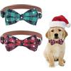KTWSUEF Collare Natalizio per cane, con Papillon Cane Staccabile, Confortevole collare regolabile per cani, Per Cani di Taglia Piccola Media Grande, Matrimonio, Compleanno, Vacanze Natalizio (L, Rosso+verde)