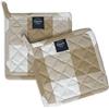 Encasa XO 21 cm Forno Microonde Potholders (2 pz Set) per cucina cucina e cottura - Resistente al calore, protezione delle mani da utensili caldi - Controlli di bufalo beige