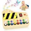 Comius Sharp Montessori Busy Board,Colorati Strumento Xilofono per Bambini,giocattolo in legno con 8 interruttori a LED,giocattolo educativo sensoriale per neonati e bambini a partire da 1 2 3 4 anni