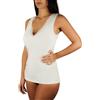 Clessidra Pacco da 3 Canotte Spalla Larga con Forma Seno e Ricamo in Lana Cotone Made in Italy, Canotta Intimo Donna, Lana Cotone, Canotta, Canottiere, Canottiera Reggiseno PT4131 (8, Bianco)