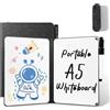AGM A5 Portatile Lavagna Cancellabile, bifacciale scrivibile, con Pennarello, Scrive Senza Intoppi per Studio, Bozza, Appunti, Nessuna magnetiche