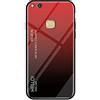 MadBee Cover per Huawei P10 Lite [con Pellicola Proteggi Schermo],Custodia Protettiva in Vetro Temperato 9H [Motivo in Marmo] + Cornice Paraurti in Silicone Morbido Cover Case (Rosso)