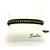 Sodini bracciale in tessuto regolabile con strass verdi art. B000029