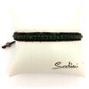 Sodini bracciale in tessuto regolabile con strass verde smeraldo art. B000035