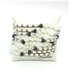 Sodini bracciale multifilo di perle e cristalli bianchi e grigi art. 61208A