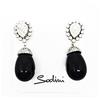 Sodini Orecchino a perno con strass e goccia in resina nera art. 730221P