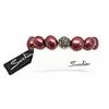 Sodini bracciale elastico di perle rosse schiacciate e strass grigi art. 930161XS