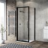 Leroy Merlin Box doccia angolare con porta a battente e lato fisso quadrato Record 70 x 70 cm, H 195 cm in vetro, spessore 6 mm trasparente nero