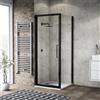 Leroy Merlin Box doccia con ingresso frontale battente Record L 100 x H 195 cm, vetro 6 mm vetro senza finitura / trasparente profilo nero spazzolato