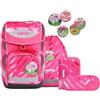 ergobag cubo Set zaino scuola ergonomico classico 6 pezzi 1° classe scuola elementare, Unicorno colorato - rosa, Set per la scuola