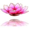 Emada Porta candelina a forma di fiore di loto, realizzato con dischetti di madreperla, in vari colori (corrispondenti ai chakra), ø 13,5 cm, Rosa- hell Rosa Gold