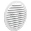 La Ventilazione GABT125R Griglia di ventilazione tonda in metallo da sovrapporre con rete antisetto. Dimensioni ø 150 mm. Alluminio bianco