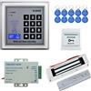 YAVIS Set completo di sistema di controllo accessi per porta RFID con tastiera di ingresso per porta autonoma 125 KHz, serratura magnetica elettrica 180 kg/350 libbre, alimentatore, pulsante di uscita