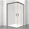 Leroy Merlin Lato per box doccia angolare scorrevole dritto H 200 x L 70 cm, sp 6 mm nero vetro senza finitura / trasparente