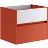 Leroy Merlin Mobile da bagno sotto lavabo Niwa rosso laccato opaco L 59.5 x H 50 x P 45.5 cm 2 cassetti, lavabo non incluso