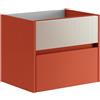 Leroy Merlin Mobile da bagno sotto lavabo Niwa rosso laccato opaco L 59.5 x H 50 x P 45.5 cm 2 cassetti, lavabo non incluso