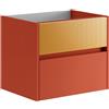 Leroy Merlin Mobile da bagno sotto lavabo Niwa rosso laccato opaco L 59.5 x H 50 x P 45.5 cm 2 cassetti, lavabo non incluso