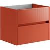 Leroy Merlin Mobile da bagno sotto lavabo Niwa rosso laccato opaco L 59.5 x H 50 x P 45.5 cm 2 cassetti, lavabo non incluso