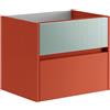 Leroy Merlin Mobile da bagno sotto lavabo Niwa rosso laccato opaco L 59.5 x H 50 x P 45.5 cm 2 cassetti, lavabo non incluso