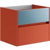 Leroy Merlin Mobile da bagno sotto lavabo Niwa rosso laccato opaco L 59.5 x H 50 x P 45.5 cm 2 cassetti, lavabo non incluso