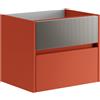 Leroy Merlin Mobile da bagno sotto lavabo Niwa rosso laccato opaco L 59.5 x H 50 x P 45.5 cm 2 cassetti, lavabo non incluso