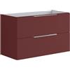 Leroy Merlin Mobile da bagno sotto lavabo Brera rosso opaco L 99.5 x H 60 x P 45.5 cm 2 cassetti, lavabo non incluso