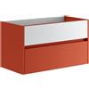 Leroy Merlin Mobile da bagno sotto lavabo Niwa rosso laccato opaco L 89.5 x H 50 x P 45.5 cm 2 cassetti, lavabo non incluso