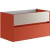Leroy Merlin Mobile da bagno sotto lavabo Niwa rosso laccato opaco L 89.5 x H 50 x P 45.5 cm 2 cassetti, lavabo non incluso