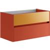 Leroy Merlin Mobile da bagno sotto lavabo Niwa rosso laccato opaco L 89.5 x H 50 x P 45.5 cm 2 cassetti, lavabo non incluso