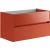 Leroy Merlin Mobile da bagno sotto lavabo Niwa rosso laccato opaco L 89.5 x H 50 x P 45.5 cm 2 cassetti, lavabo non incluso