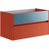 Leroy Merlin Mobile da bagno sotto lavabo Niwa rosso laccato opaco L 89.5 x H 50 x P 45.5 cm 2 cassetti, lavabo non incluso